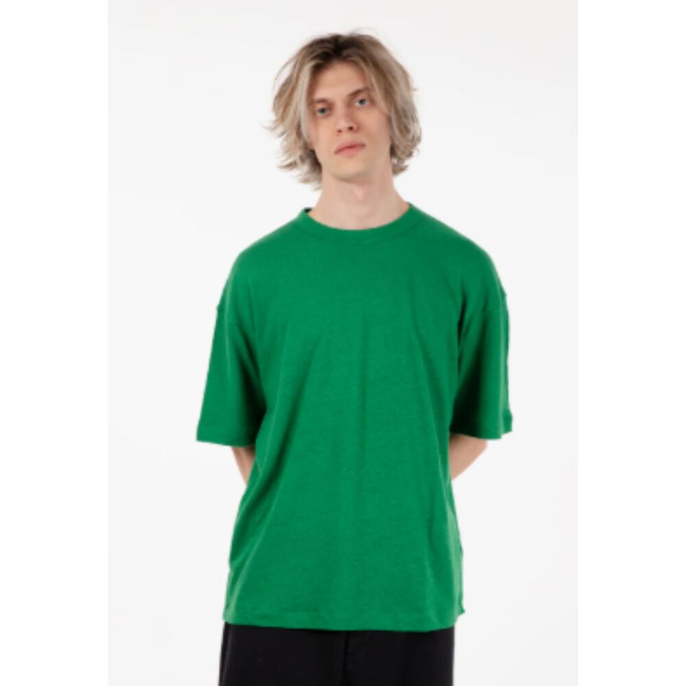 NWT YMC You Must Create Men's Triple Linen Cotton T-Shirt, Green, Size S
